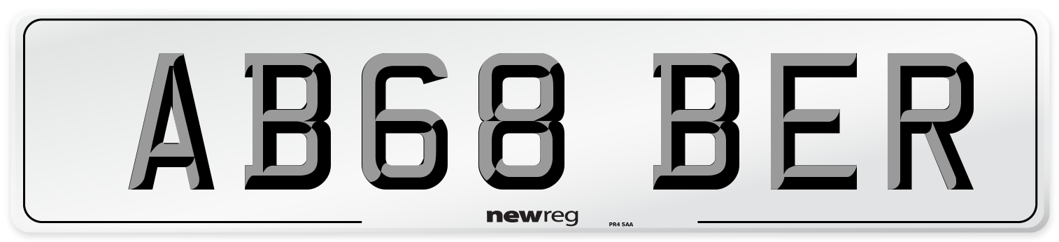 AB68 BER Number Plate from New Reg